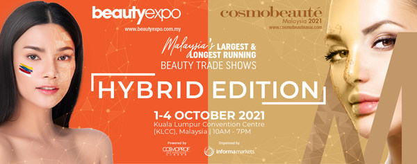 第20屆beautyexpo和第16屆Cosmobeauté Malaysia展會將於2021年10月1至4日以一個全新的商業混合模式，即實體展會與線上平台強勢回歸